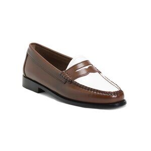 GH BASS Brown/white Leather Whitney Weejun Loafers